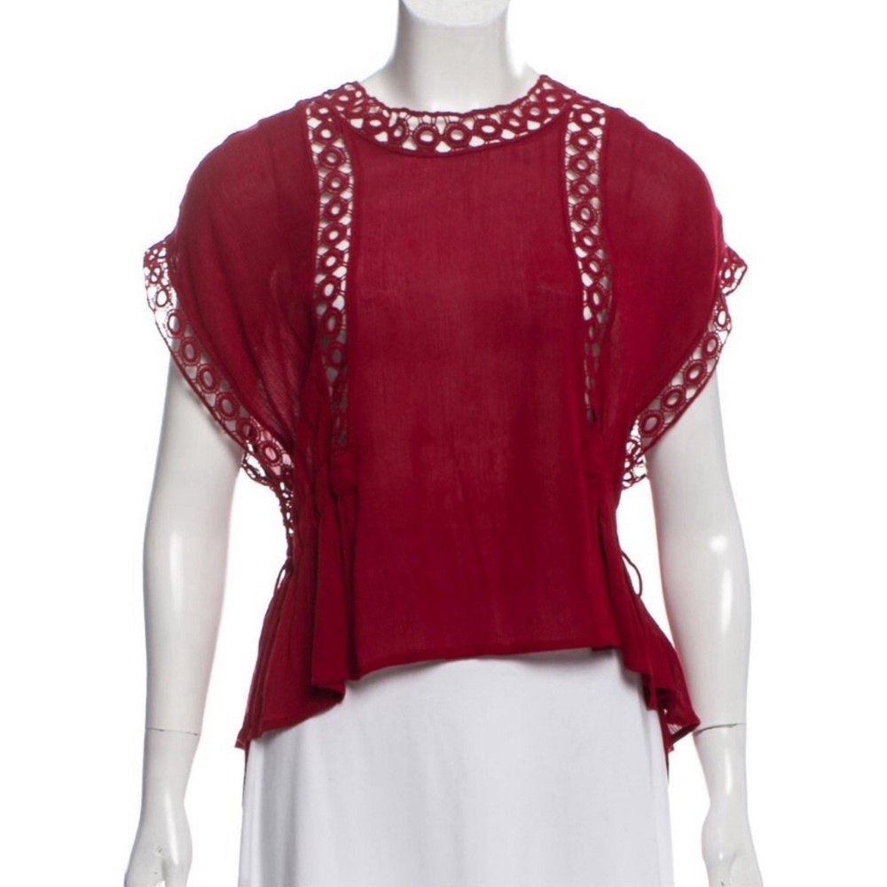 Tularosa Red Crochet Top Size XS